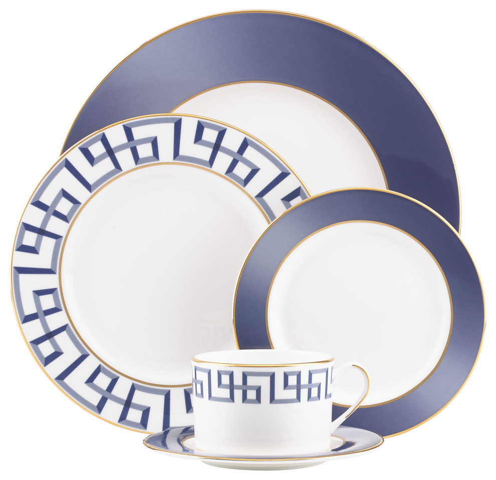 Lenox Brian Gluckstein Darius Gold 5 Piece Dinnerware Place Setting Contemporary Dinnerware 6752