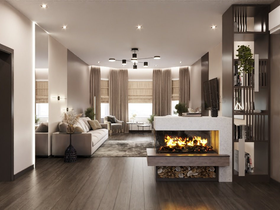 Дизайн кухни-гостиной