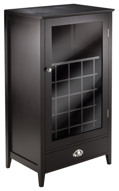 Winsome Bordeaux Modular Bar Cabinet In Espresso Transitional