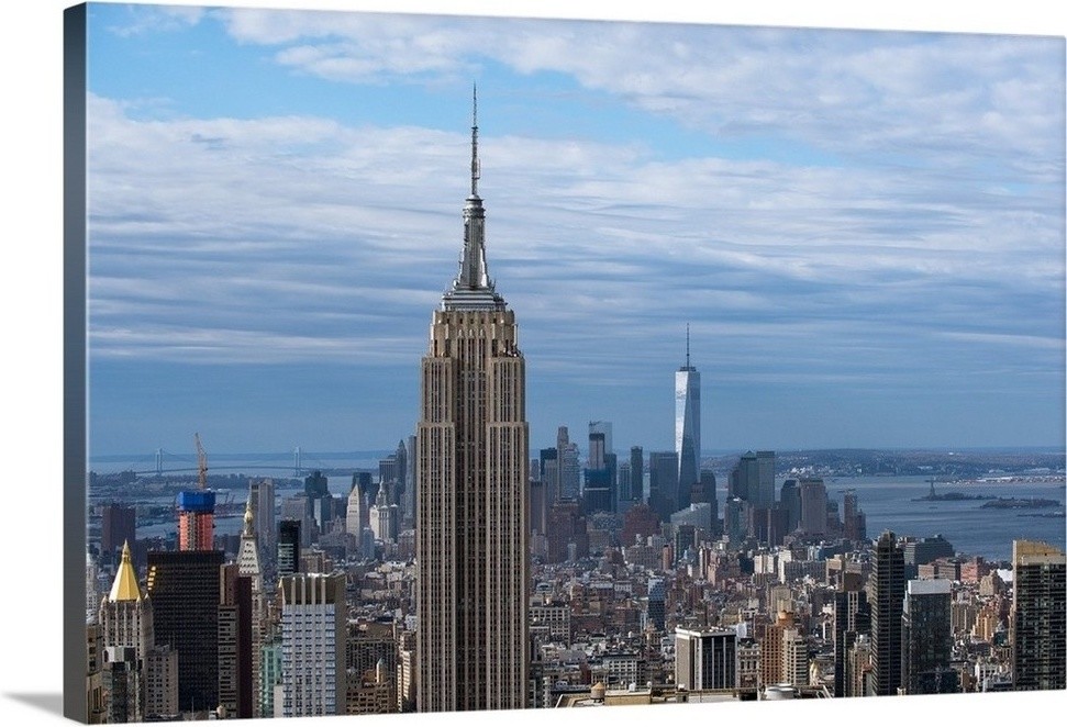 Empire State Building And One World Trade Center New York City Wrapped Can Contemporary Prints And Posters By Great Big Canvas