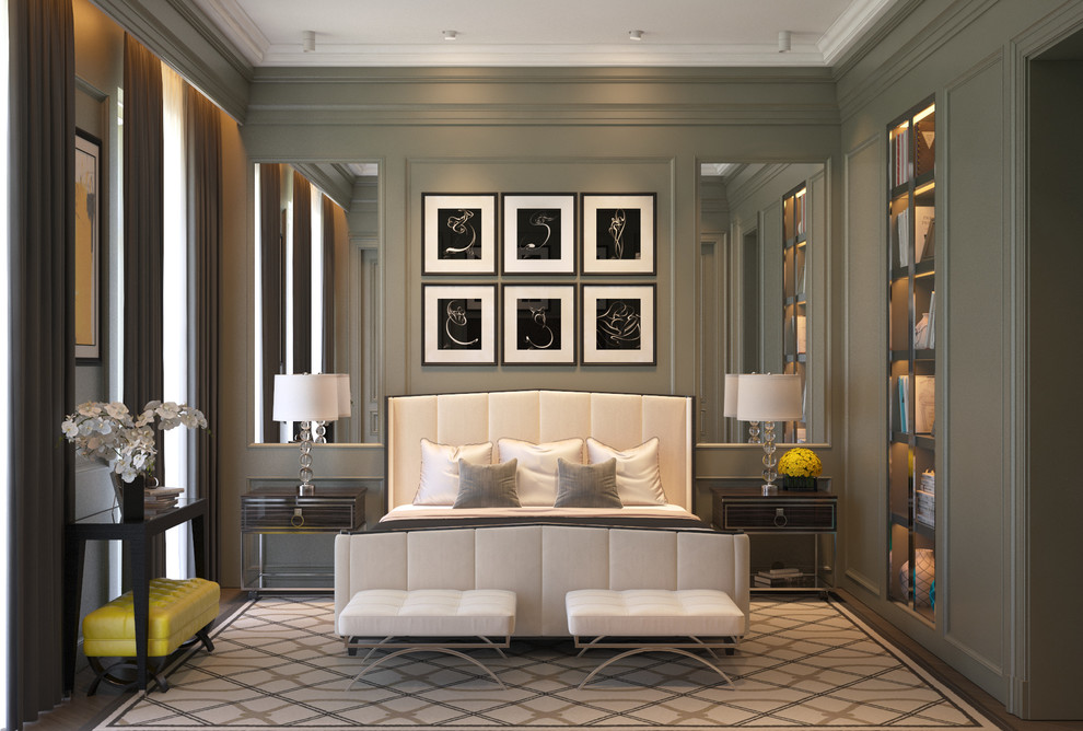 Спальня в стиле нео-классика в особняке.