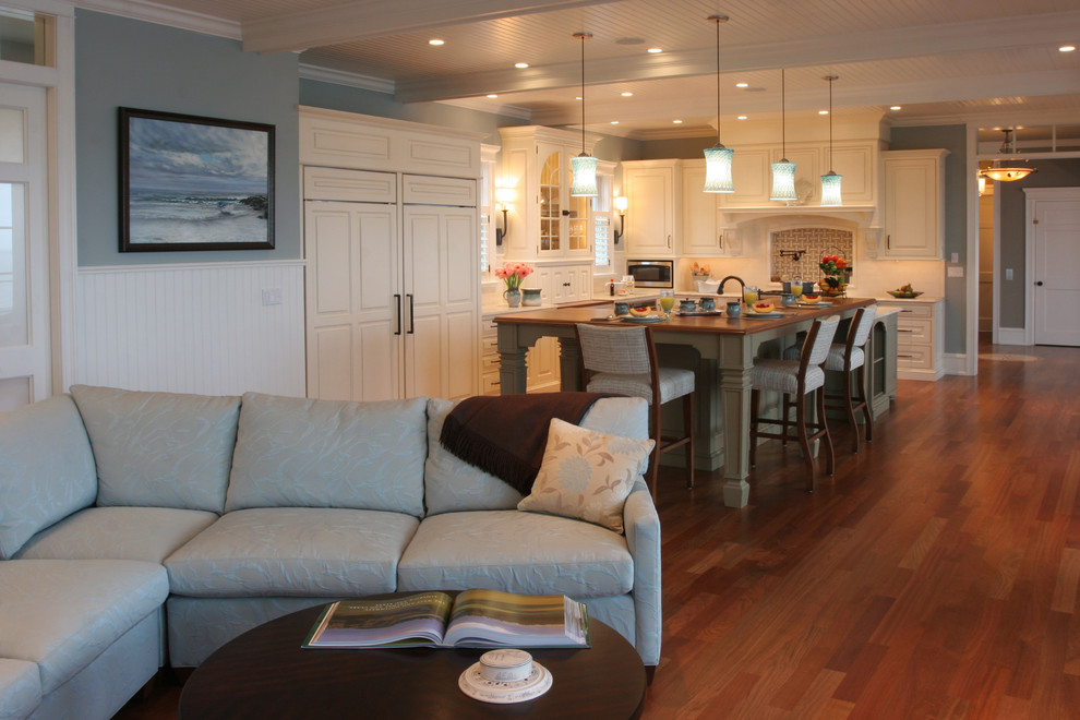 This is an example of a beach style kitchen in Philadelphia.