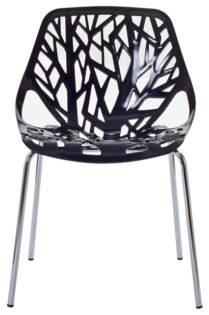 Forest Plastic Modern Dining Chair Contemporary Chairs Forest Black Plastic Modern Dining Chair