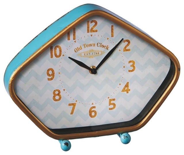 Ganz Turquoise Retro Desk Clock
