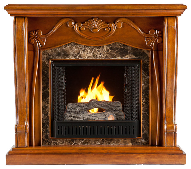 Cardona Gel Fuel Fireplace, Walnut