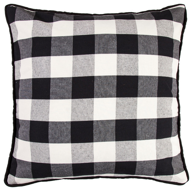 Black Buffalo Check Euro Sham, 27"x27" Farmhouse Pillowcases And