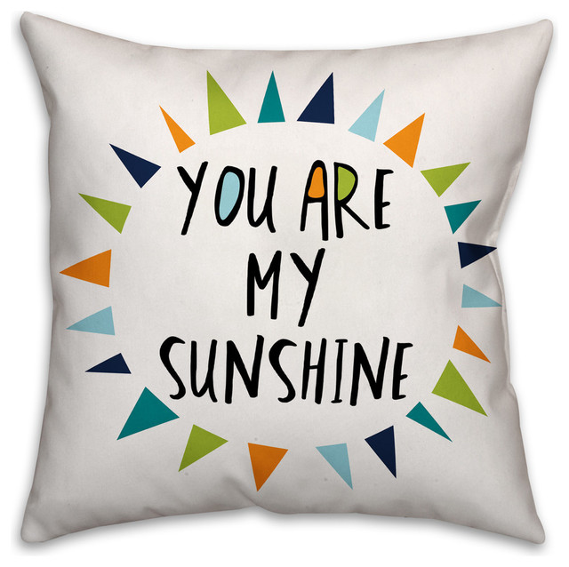 You Are My Sunshine Cool Tones Design 16x16 Spun Poly Pillow