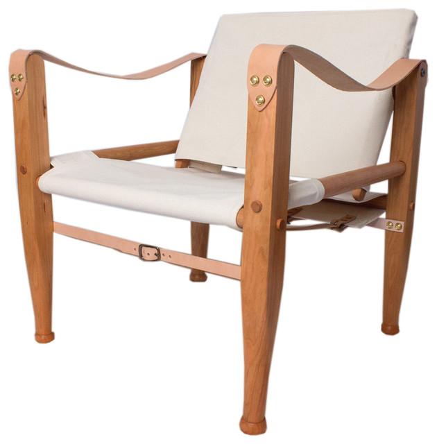Canvas Safari Sling Chair Cherry Wood Southwestern Armchairs Canvas Safari Sling Chair Cherry Wood