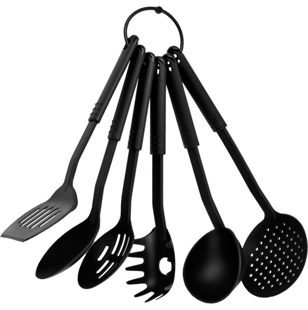 6 Piece Kitchen Utensil Set on Ring Contemporary Cooking Utensil