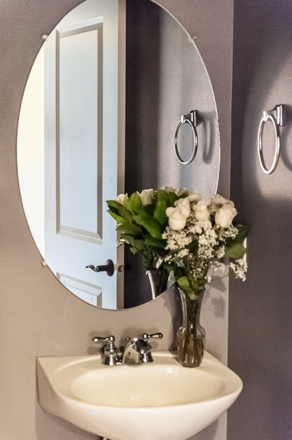 Pedestal Sink and Oval Mirror - Bathroom - Portland - by Double J ...