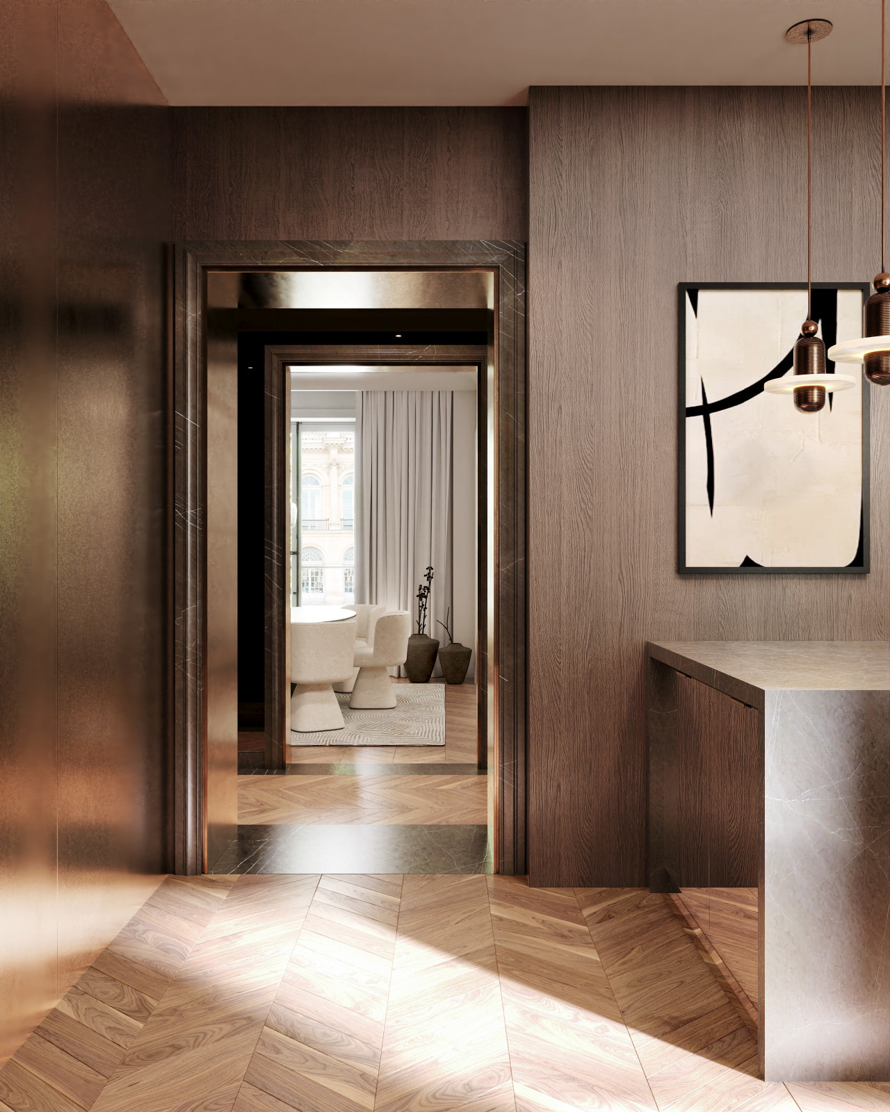 Projet d'intérieurs d'un appartement à Paris