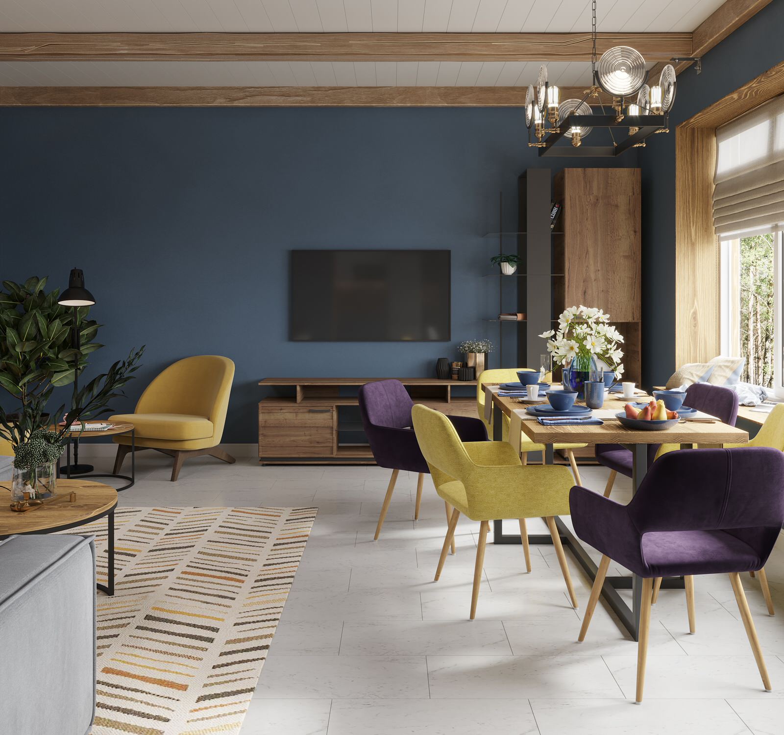 Кухня-гостиная в дачном доме