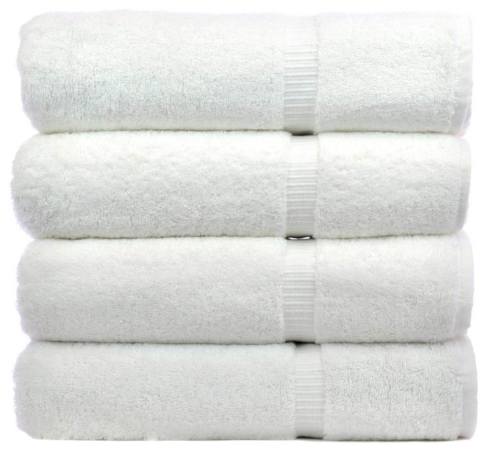 White Dobby Border Eco Cotton Towel Sets 