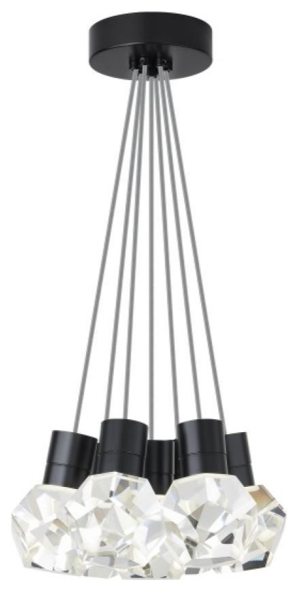Kira Ceiling Pendant, 7-Light, LED, Black, 15"W (700TDKIRAP7YB-LEDWD 70PKD8R)