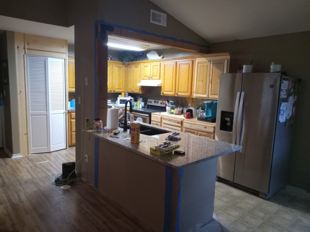 Kitchen Remodel- Wall Opened & Island Addition