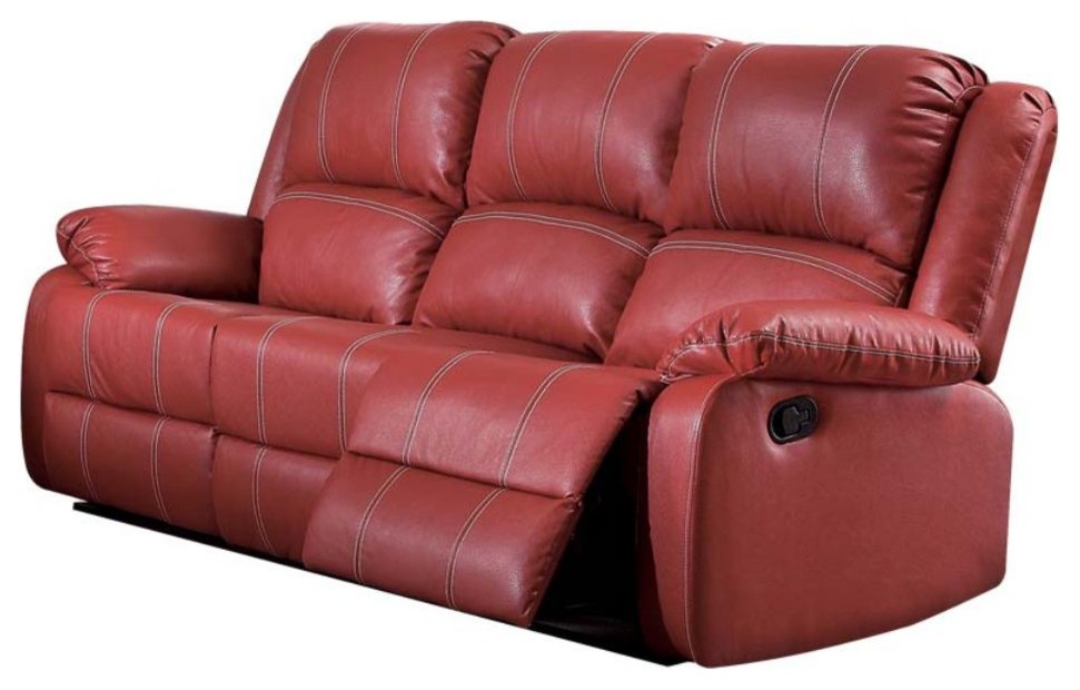 ACME Zuriel Sofa (Motion), Red PU - Contemporary - Sofas - by ...