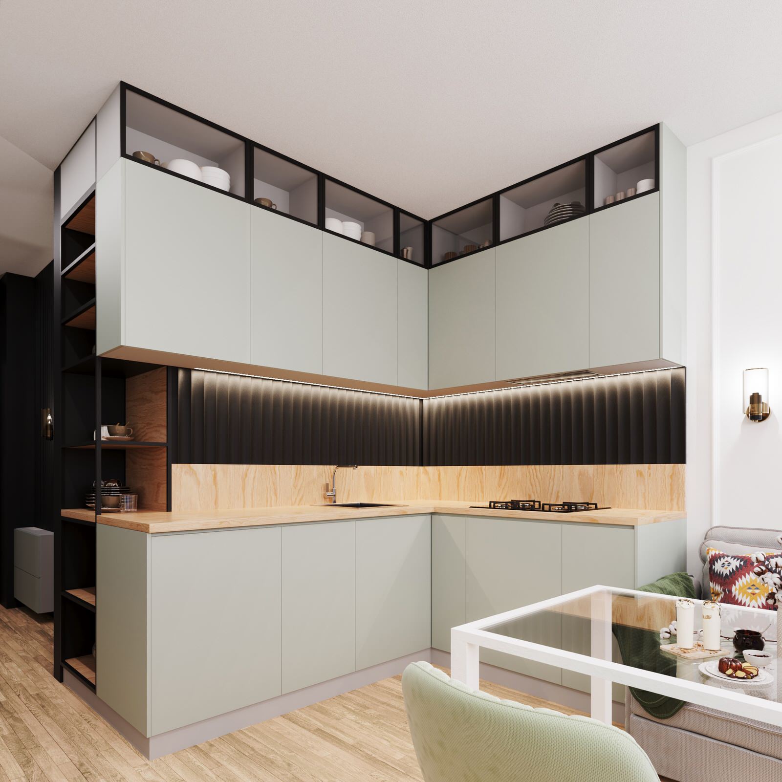 Интерьер 45 кв.м. стиль минимализм.