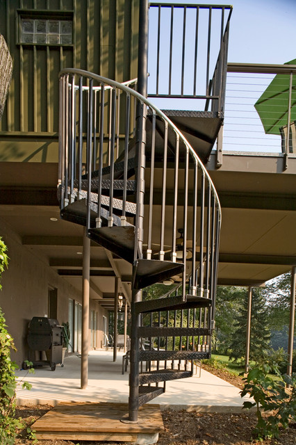 Columbia Contemporary Spiral Stair contemporary-deck