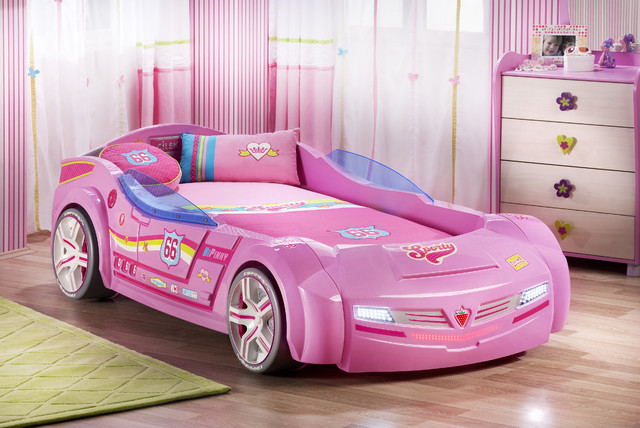 Pretty Beds kids car bedroom for girls - pretty in pink - modern - kids Pretty Beds kids car bedroom for girls - pretty in pink - modern - kids
