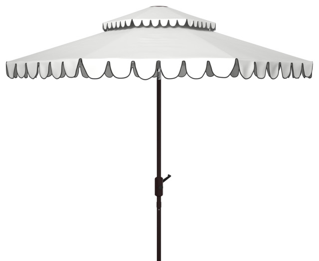 Safavieh Venice 9' Round Double Top Crank Umbrella, N/A Traditional