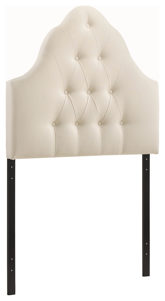 Hawthorne Collection King Vinyl Tufted Panel Headboard in White