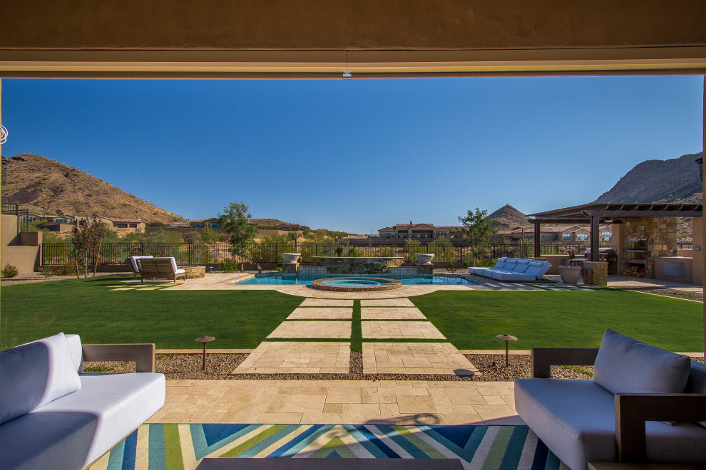 Example of a mountain style pool design in Phoenix
