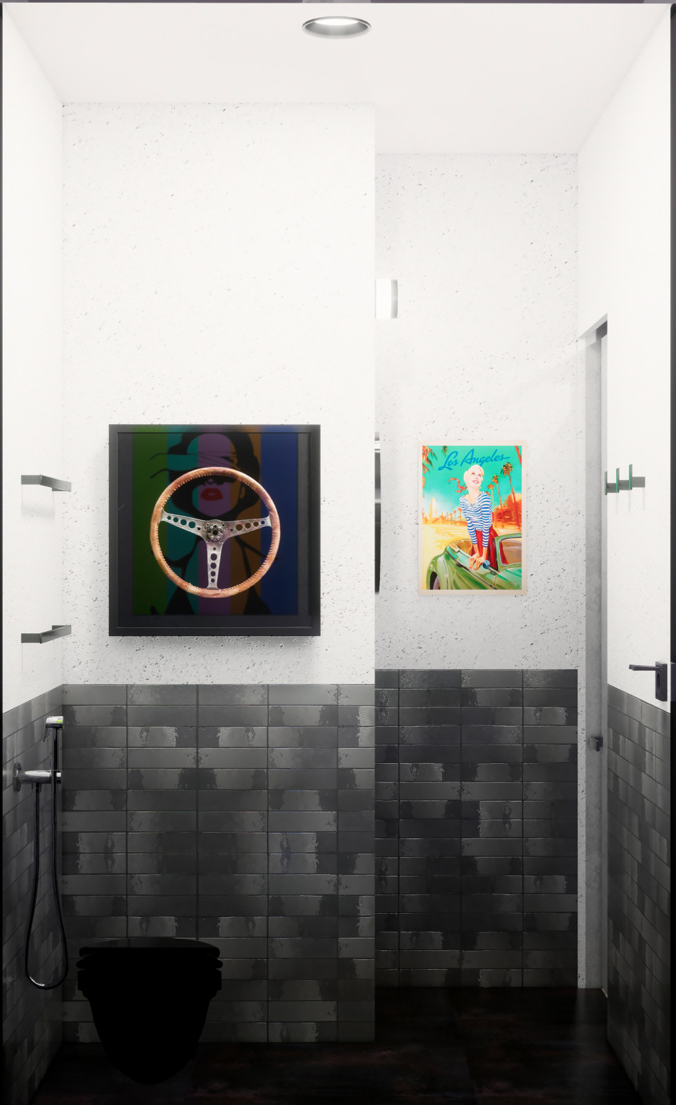 Квартира в Москве в стиле лофт, кухня, холл, санузел, кладовая. 2020 г.