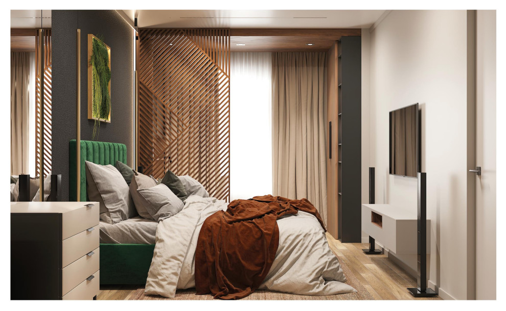 Яркий смешанный стиль в квартире 70 м2