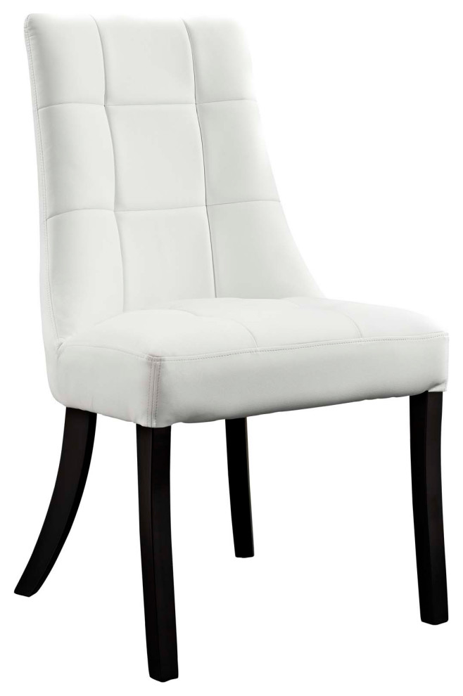 Noblesse Dining Faux Leather Side Chair, White