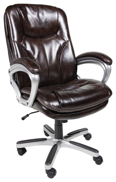 Serta Benton Executive Big & Tall Office Chair Faux Leather Roasted Chestnut