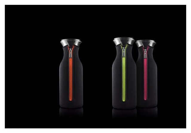 Carafe Eva Solo 1.0L - Design Scandinave, Couvercle Flip Top, Verre Borosilicate (Sans Néoprène)