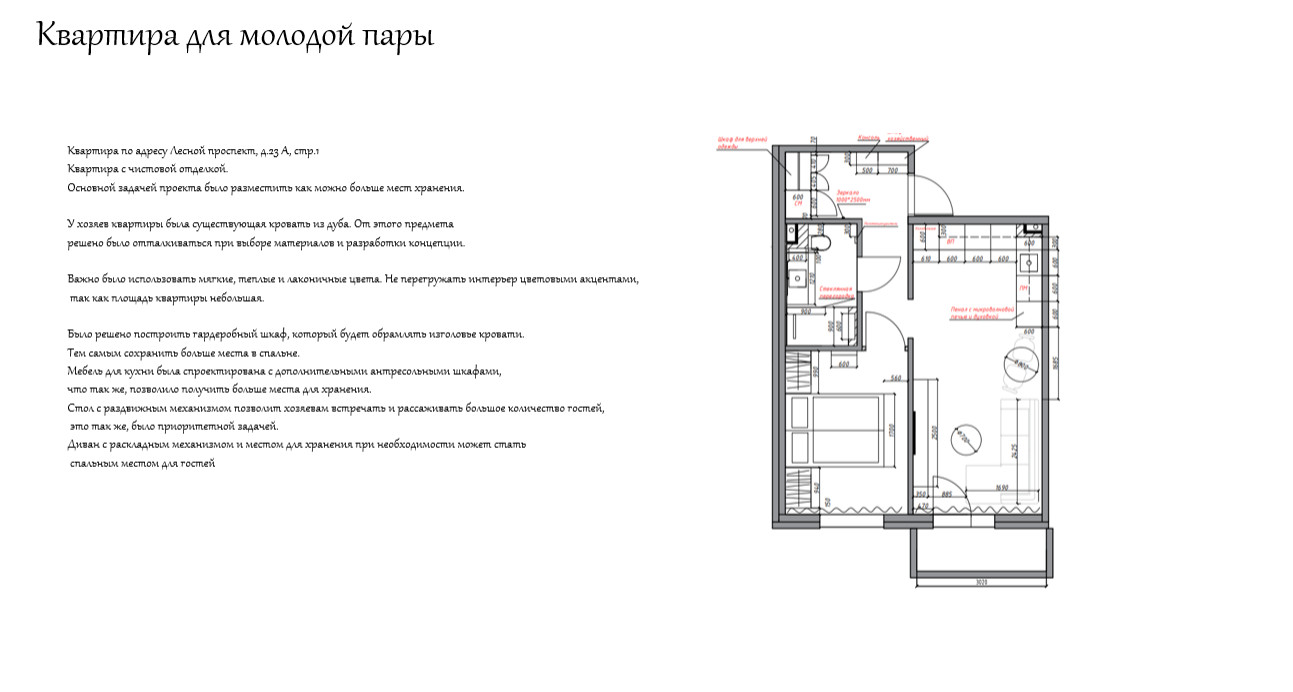 Квартира 48 кв. м для молодой пары