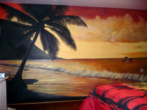 Sunset Beach Wall Mural By Ml Murals Michigan Detroit Sunset Beach Wall Mural By Ml Murals Michigan