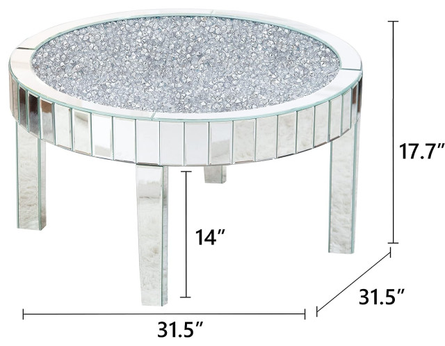 Table Inserts Design Elegant Coffee Table, Beveled Mirrored Design With Diamond Insert ...