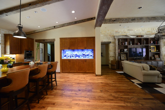 Saltwater Living Reef Aquarium In Open Floor Plan