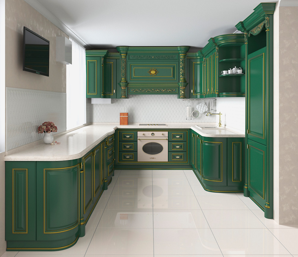Зелёная кухня в классике