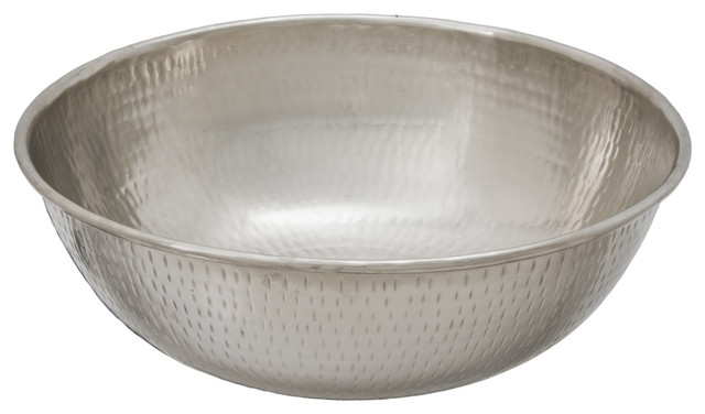 Bohr 14" Handcrafted Vessel Sink, Hammered Nickel