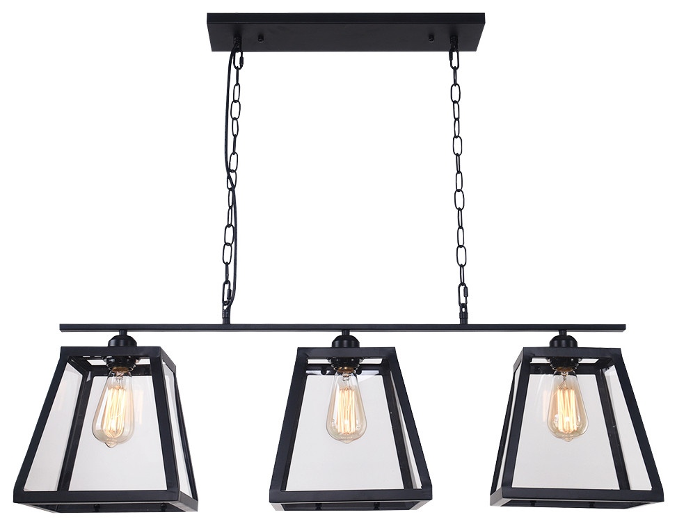 3Light Kitchen Island Linear Pendant Industrial Kitchen Island