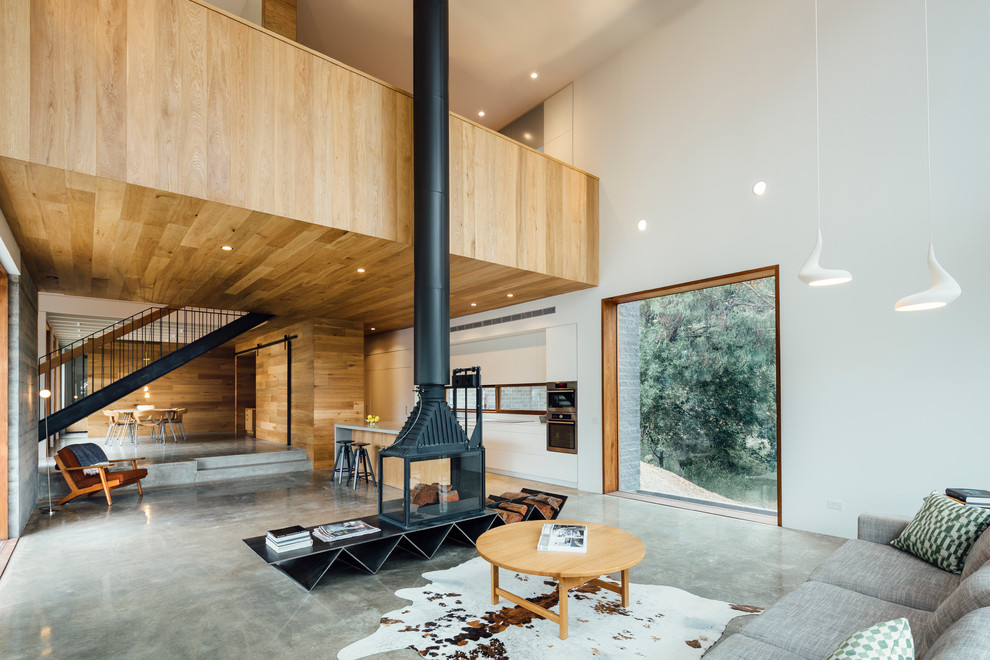 This is an example of a contemporary living room in Melbourne.
