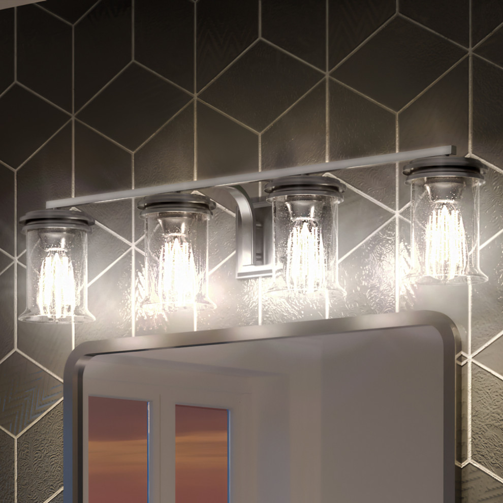 Luxury French Country Bath Vanity Light, Brushed Nickel, UHP3770