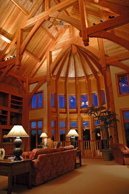 Timber Frame Home Traditional Living Room Grand Rapids By