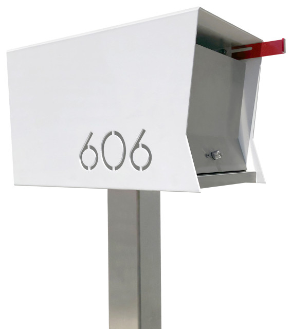 The RetroBox with Locking doors. Modern Pole Mounted Mailbox, Pole not included.