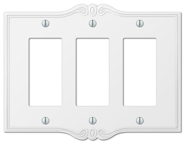 Charleston White Composite 3 Rocker Wall Plate Traditional Charleston White Composite 3 Rocker Wall Plate