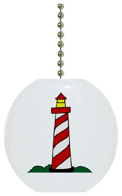 Red Lighthouse Ceiling Fan Pull Beach Style Ceiling Fan