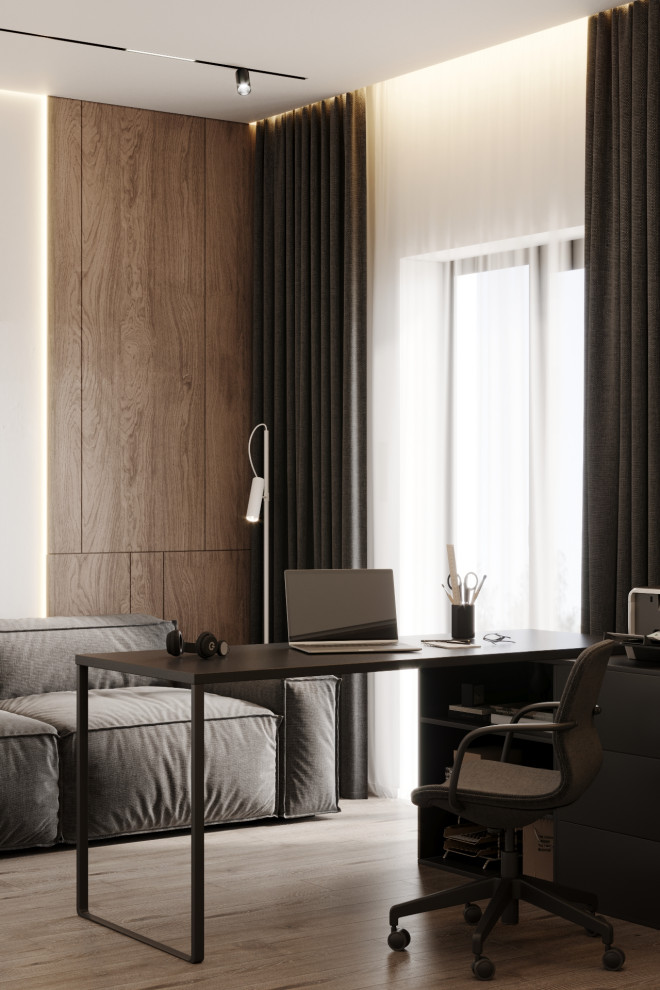 Визуализация кабинета и санузла в коттедже в д. Конохово