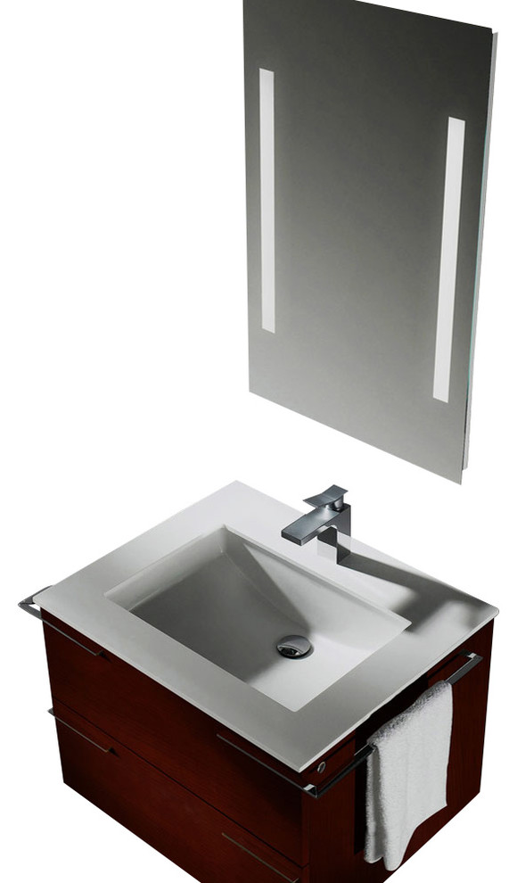 Vigo 31-inch Single Bathroom Vanity with Mirror and Lighting System