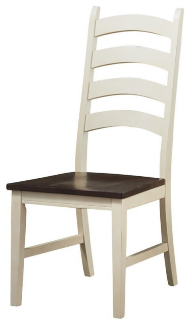 A-America Toluca Ladderback Dining Side Chair in Chalk and Cocoa (Set of 2)