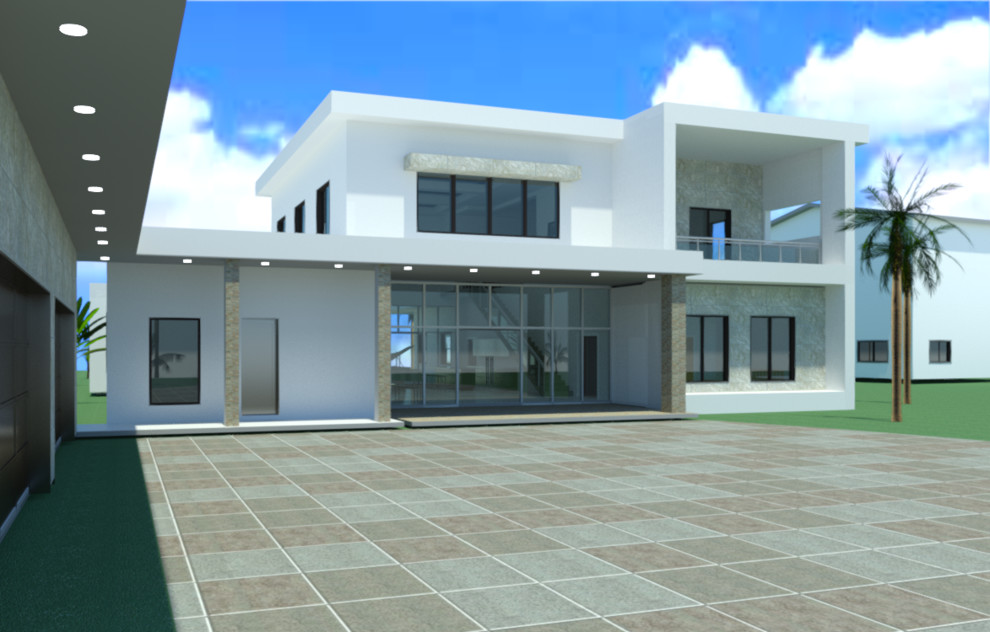 Leon residence: Garage Patio