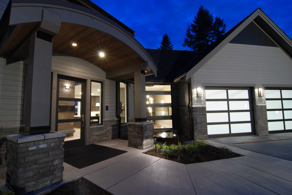 Inspiration for a transitional exterior home remodel in Seattle