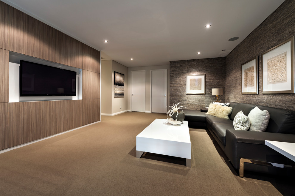 Inspiration for a contemporary living room in Perth.